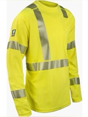 Lakeland Fire protective NFPA 2112-2023 
Long sleeve crewneck knit HiVis Large